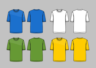 FRONT AND BACK STANDART T SHIRT TEMPLATE VECTOR