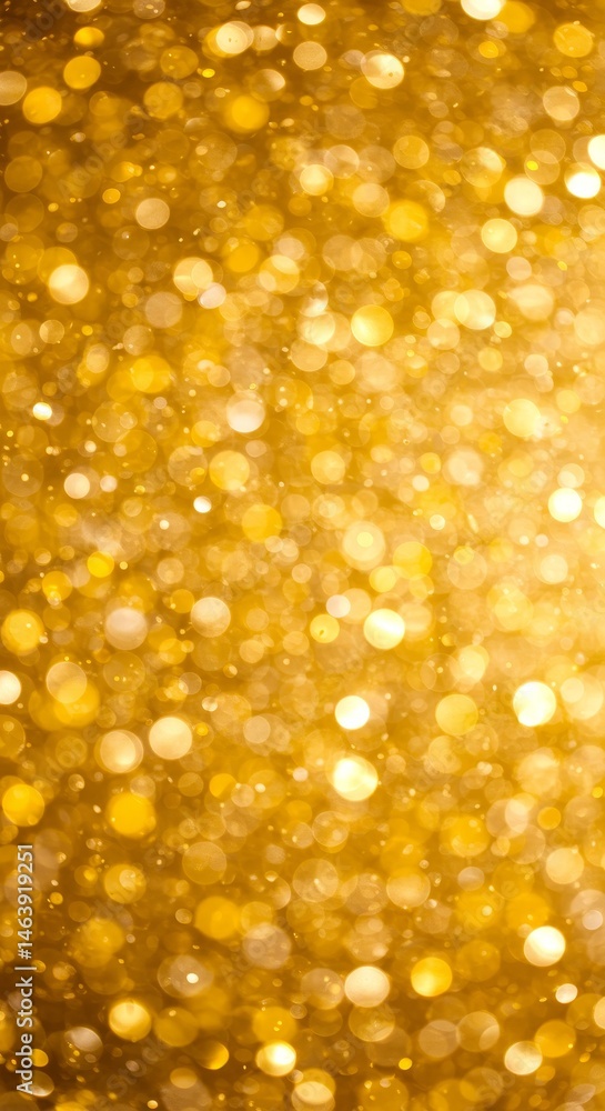 Poster golden glitter sparkle texture background with bokeh effect