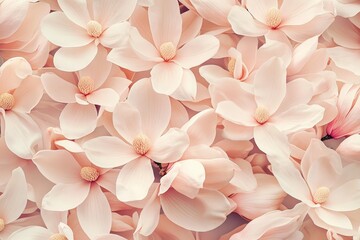 Fototapeta premium A delicate arrangement of soft pink magnolia blossoms.