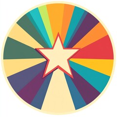 Fototapeta premium Colorful star design with vibrant rays.