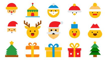 Festive Santa Claus Emoji with a Merry Christmas Hat for Holiday Cheer