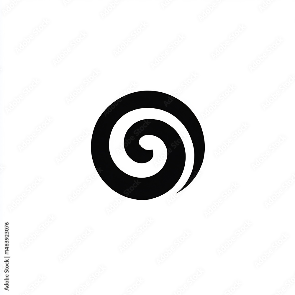Poster abstract spiral design element, minimalistic form, evoking motion and depth