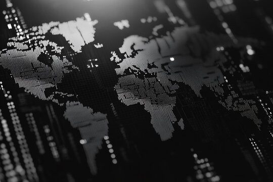 Global Data Network World Map Digital Technology