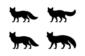 Fox silhouette vector pack animal illustration art