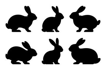 Rabbit silhouette easter bunny vector illustration
