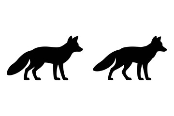 Two fox silhouette vector illustration graphic