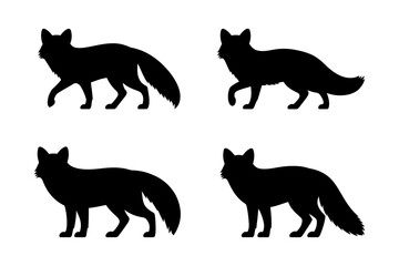 Fox silhouette vector art animal design graphic
