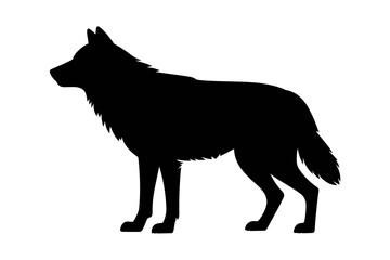 Black wolf silhouette vector image illustration