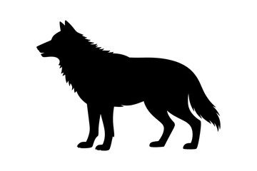 Wolf silhouette vector illustration animal art