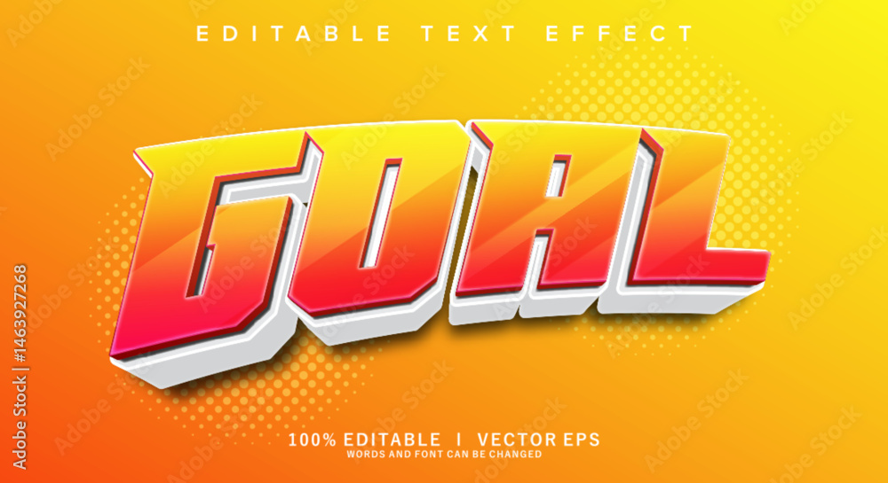 Poster goal vector text effect with modern style design