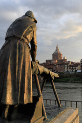 Pavia village city Italy Italian characteristic square vision bridge