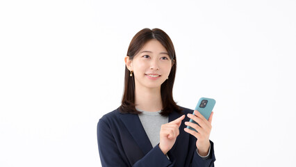 Fototapeta premium 女性 スマートフォン