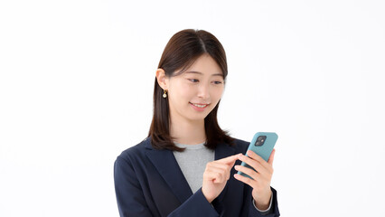 Fototapeta premium 女性 スマートフォン
