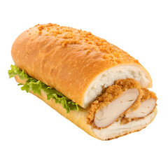 Crispy Cordon Chicken fillet roll isolated on white background