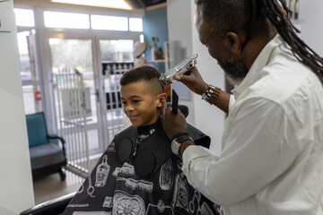 Barbershop image of a head shave