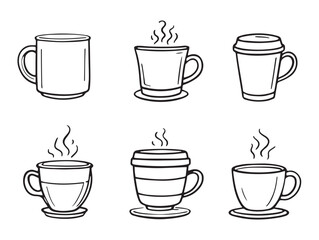 modern coffee cup minimalist line art design