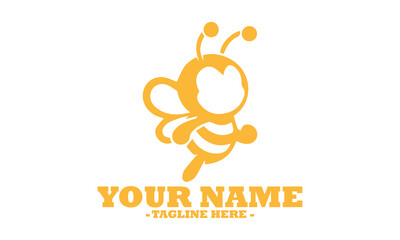 bee with honey logo vector graphic. vector illustration of a detailed bee honey, cute bee vector and bee logo design