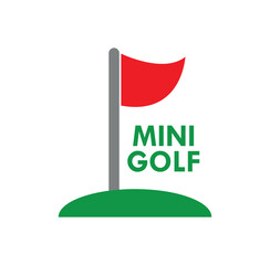 mini golf icon on white background	