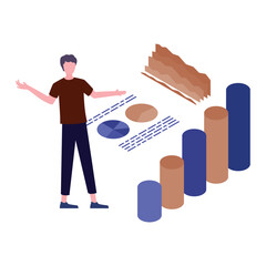Financial growth Vector Icon which can easily modify or edit