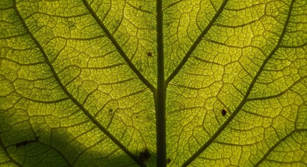 Leaf Vein Network Under Backlight
