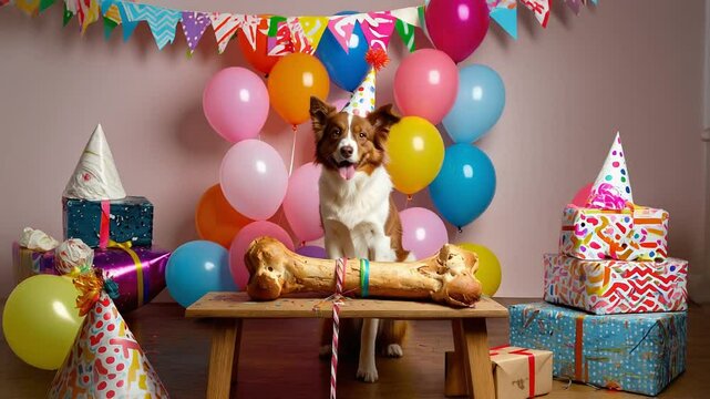 Celebrating Paws: The Festive Puppy Party Generate by Ai