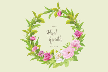 Beautifil watercolor rose wreath design