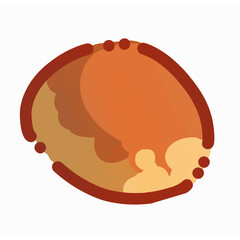 vector illustration of a sweet fluffy bun bread on transparent background
