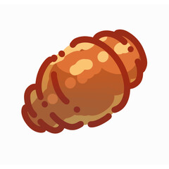 vector illustration of a sweet croissant on transparent background