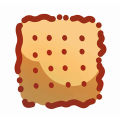 vector illustration of a sweet cracker on transparent background