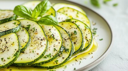 Sliced Zucchini Salad with Herbs and Spices