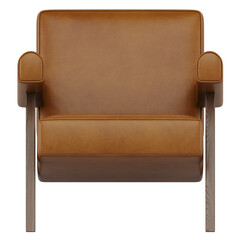 Minimalist Japanese Style Wooden Chair with Curved Backrest – Front View
