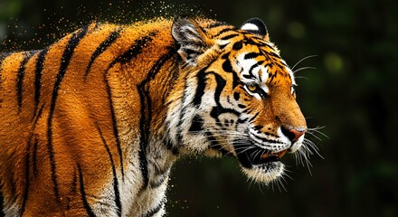 Fototapeta premium Majestic Bengal Tiger Portrait Stunning Wildlife Close up with Dust Particles