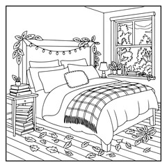 Cozy Autumn Bold And Easy Coloring Book for Kids and Adults