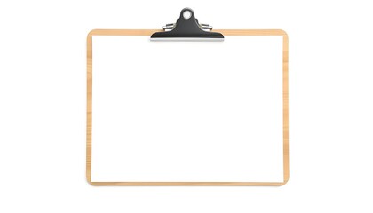 Simple Wooden Clipboard with Blank Paper - Design Presentation Mockup