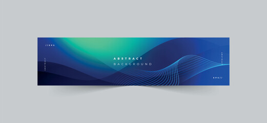 Linkedin banner technology abstract blue background design