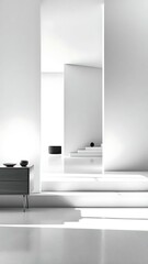 🔹 Shadows of Silence 🔹
Light pours gently through this geometric sanctuary, where shadows stretch across smooth white surfaces 🕊️ The composition celebrates architectural calm and minimal depth—per