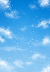 Illustration of Blue Cloudy Sky Background Sunny Weather Wallpaper