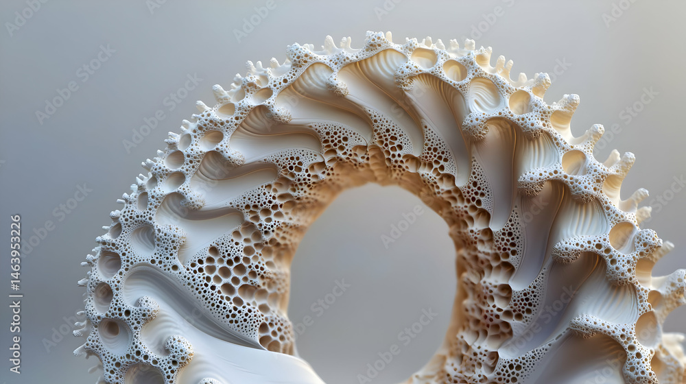 Poster abstract 3d ring design with intricate pattern