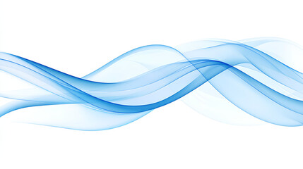 Blue abstract smoke waves on a white background