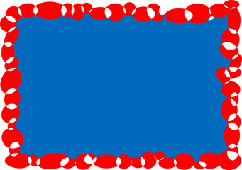 赤の囲みと青の背景フレーム