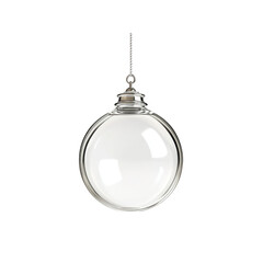 Fototapeta premium Transparent Glass Christmas Ornament Hanging Isolated on Black Background