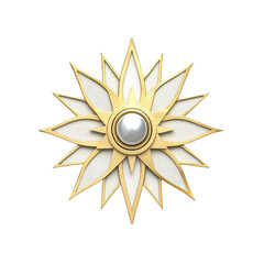 Elegant Golden Flower Brooch with Pearl Center - Luxury Jewelry Design