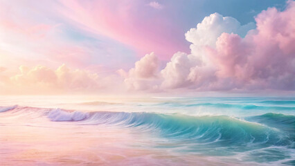 Obraz premium Watercolor Minimalist Background with Dreamy 3D Design Style