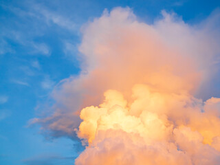 Sky sunset evening sunrise cloud weather dramatic landscape goldent and indigo color gradient...