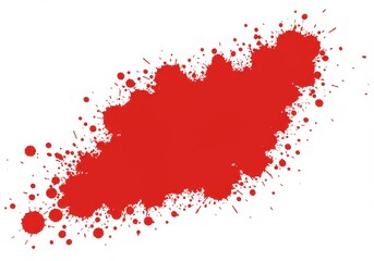 Isolated Bright Red Paint Splatter Design Element On White