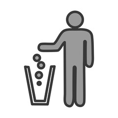 trash can icon man