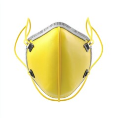 High-Quality 3D Render of Yellow Safety Mask Isolated on White