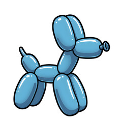 Adorable Light Blue Balloon Animal Dog Illustration Design for Kids Party Decorations