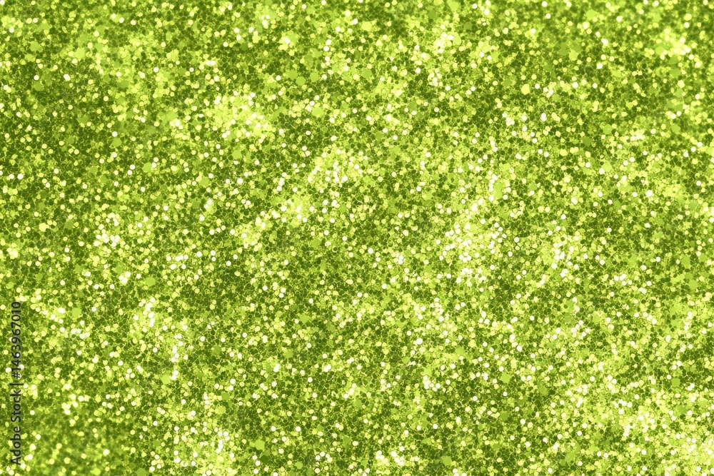 Poster lime green glitter texture background with shimmering sparkles and light reflection