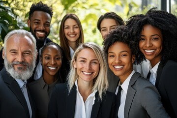 Fototapeta premium Collaboration Co-Worker. Diverse Group of Smiling Business People Outdoors